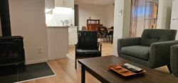 Dining table and kitchenette in the private suite